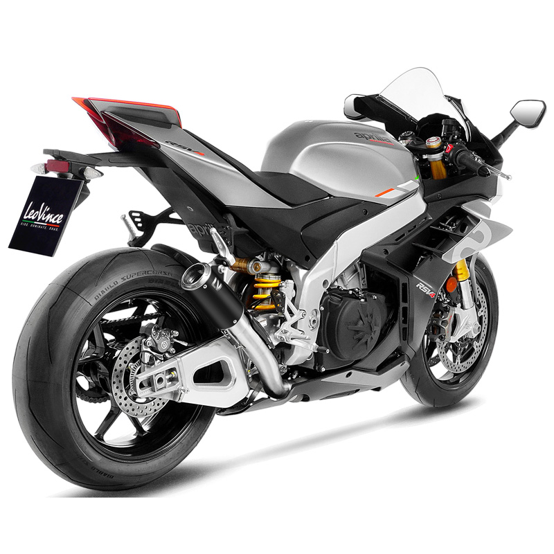 LeoVince 15401B LV Corsa Black Slip-on Exhaust for Aprilia RSV4