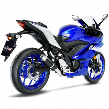 view LeoVince 3380 GP Corsa Full Exhaust, Gloss Carbon for Yamaha YZF-R3/MT-03