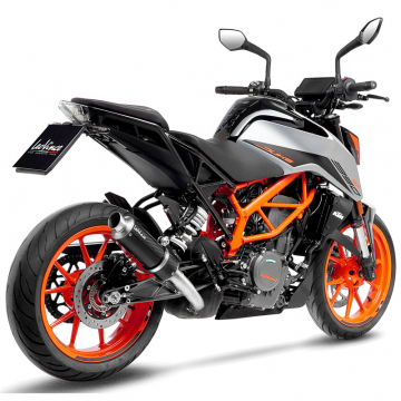 view LeoVince 3399 GP Corsa Evo Slip-on Exhaust, Gloss Carbon for KTM 125/390 Duke '21-