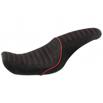 view Mustang 74107AB Revere Journey Stripe One-Piece Seat for Harley Dyna '06-'17