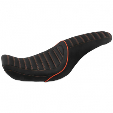 view Mustang 74107MO Revere Journey Stripe One-Piece Seat for Harley Dyna '06-'17