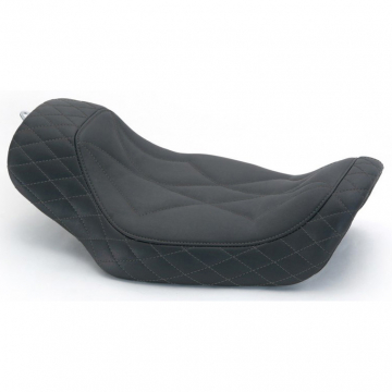 view Mustang 75054GM Revere Journey Diamond Solo Seat for Harley Dyna '06-'17