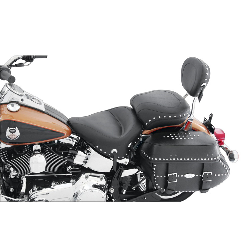 Mustang 76249 Wide Touring Solo Seat, Black for Harley Softail