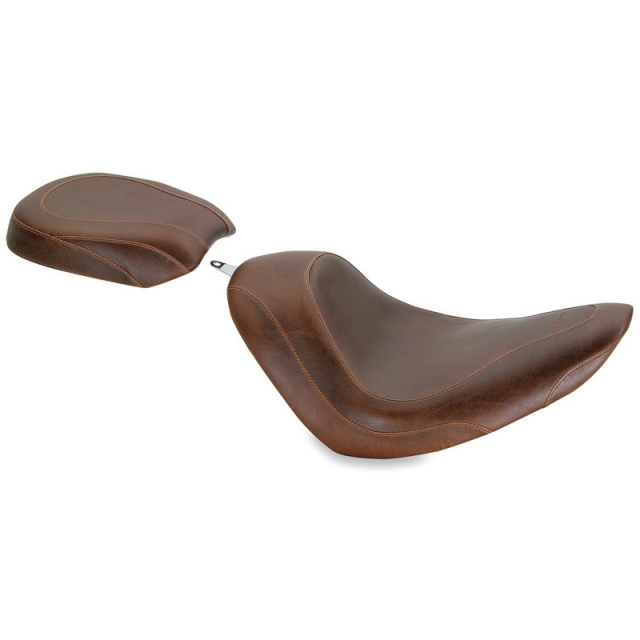 Mustang 76744 Wide Tripper Solo Seat, Brown for Harley Softail