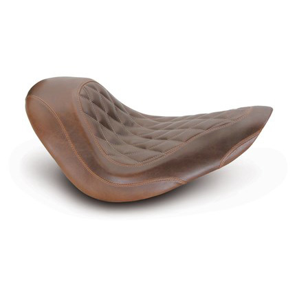 Mustang 76746 Wide Tripper Solo Seat, Diamond Brown for Harley