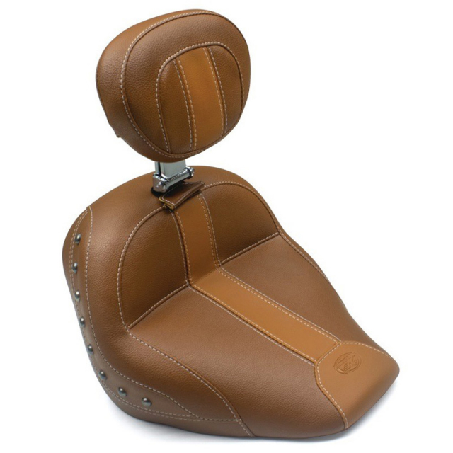 Mustang 79526MV Standard Touring Solo Seat w/ Backrest, Brown for