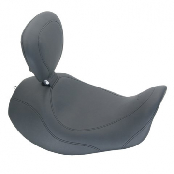 view Mustang 79804 Wide Tripper Forward Solo Seat w/ Backrest for Harley Dyna '06-'17