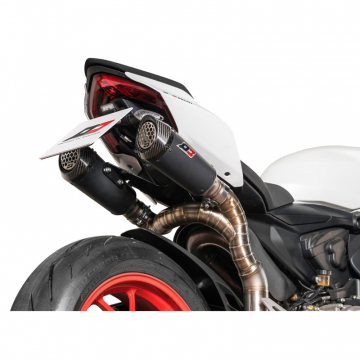 view QD ADUC0630029-1 Gunshot Semi Full Exhaust, Matte Black for Ducati Panigale V2 '21-'24