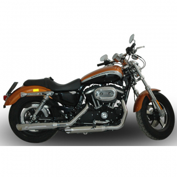 view V-Performance AHAR0220002 Twin Exhaust, Slash Cut Chrome for Sportster '14-'20