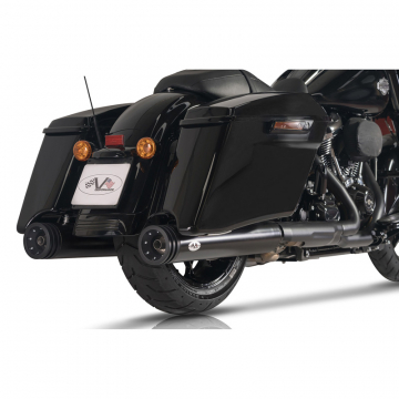 view V-Performance AHAR0240034 Twin Slip-on Exhaust, Double Ring Chrome for Harley Touring '21-