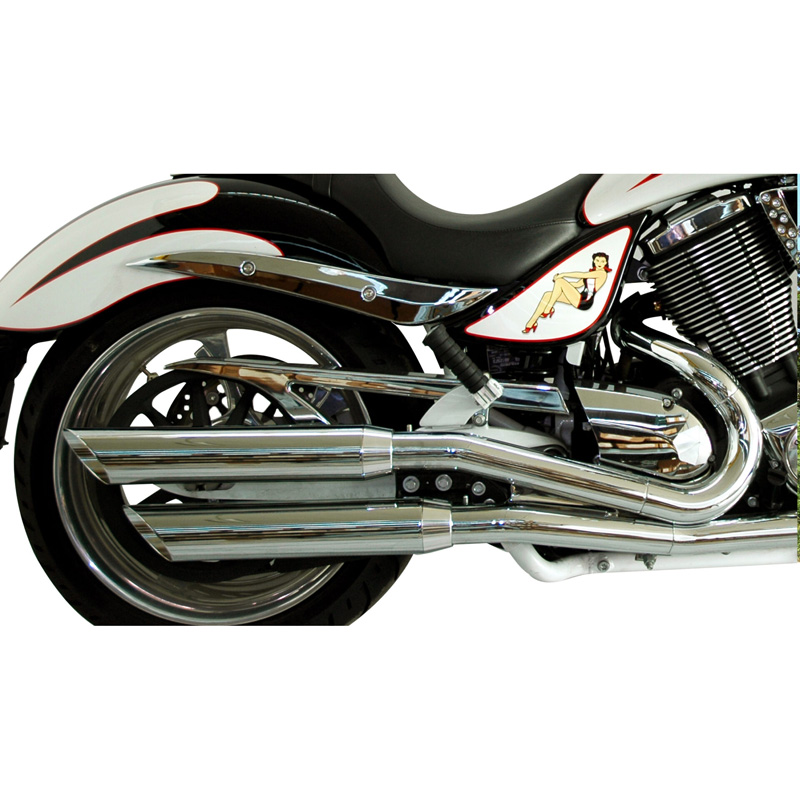 VPerformance AVIC0010001 Euro 3 Twin Exhausts, Slash Cut Chrome for
