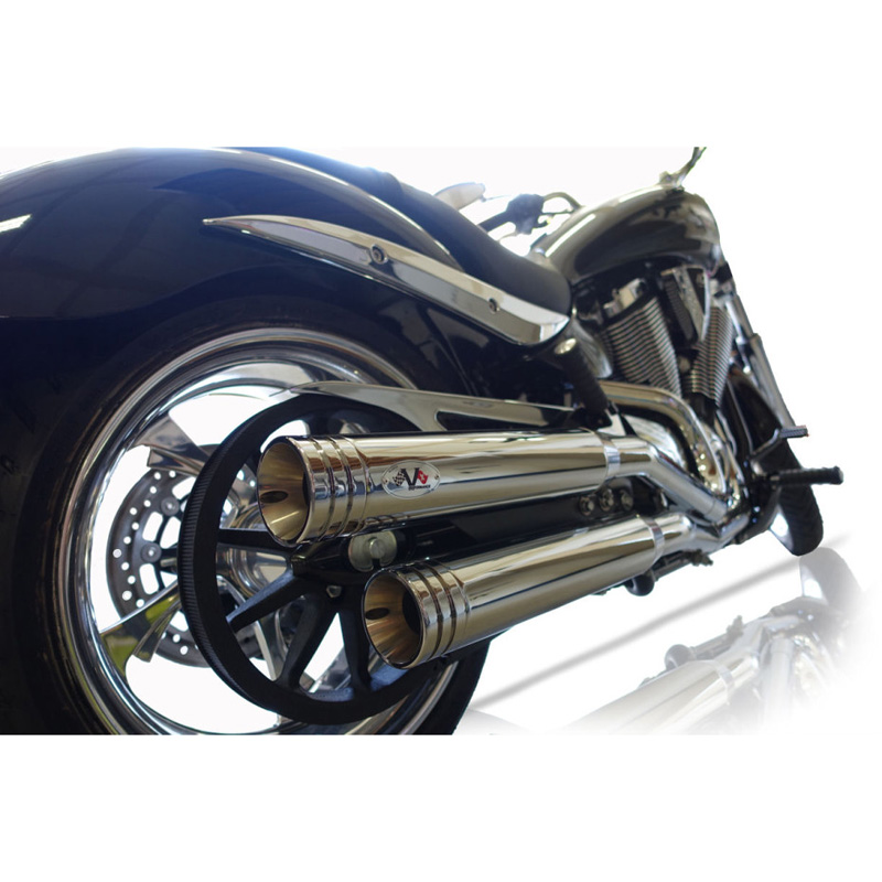 VPerformance AVIC0010004 Euro 3 Twin Exhausts, Double Ring Chrome for