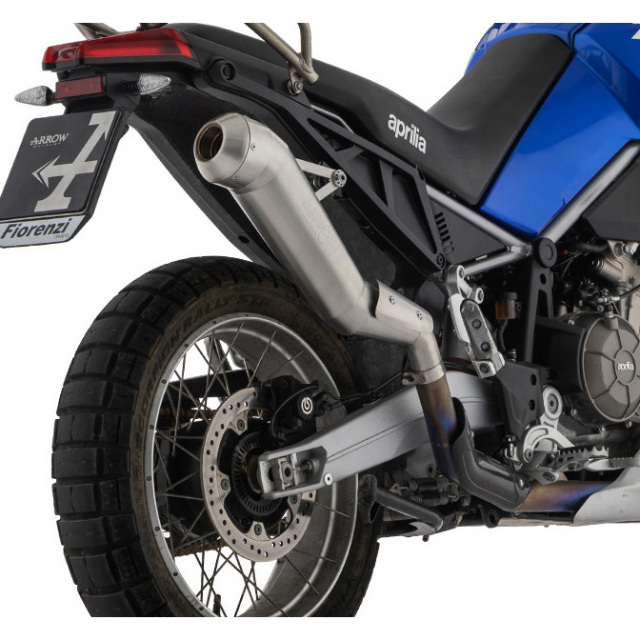 Arrow 72003DR Dakar Replica Racing Exhaust, Nichrome for Aprilia