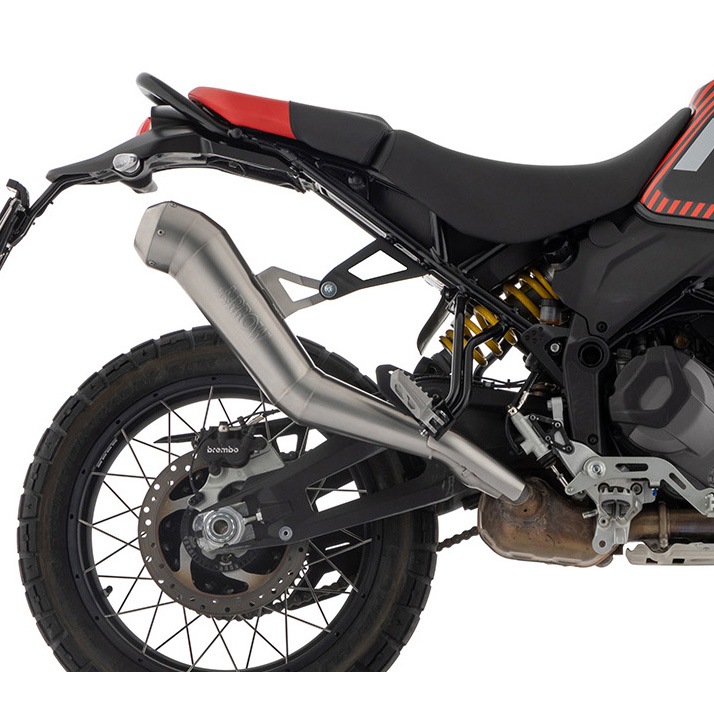 Arrow 72004DR Dakar Replica Racing Exhaust, Nichrome for Ducati