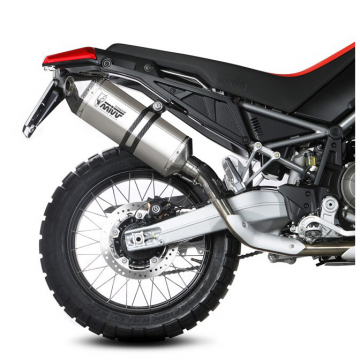 view Mivv A.017.LRT Speed Edge Slip-on Exhaust, Titanium for Aprilia Tuareg 660 '22-