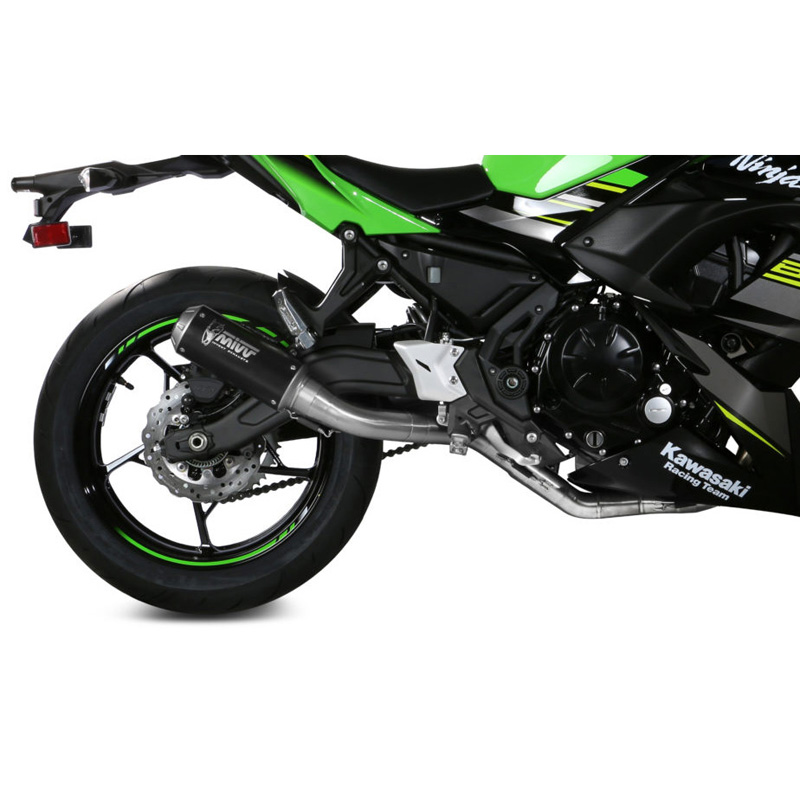 Mivv K.044.SM3B MK3 Full Exhaust, Black Steel for Kawasaki Ninja 650