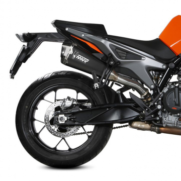 view Mivv KT.020.LDRB Delta Race Slip-on Exhaust, Black Steel for KTM 790/890 Duke '23-