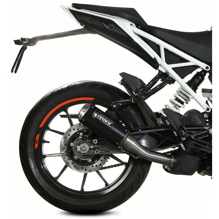 パーツ MIVV mk3 KTM 390 Mivv KT.025.SM3B MK3 Slip-on Exhaust, Black Steel for KTM 390 Duke