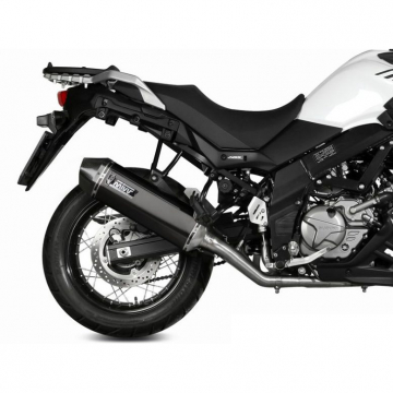 view Mivv S.049.LRB Speed Edge Full Exhaust, Black Steel for Suzuki V-Strom 650 '17-