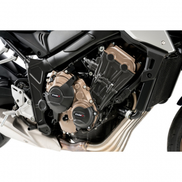 Puig 21367N Engine Covers, Black for Honda CB650R / CBR650R (2021-)