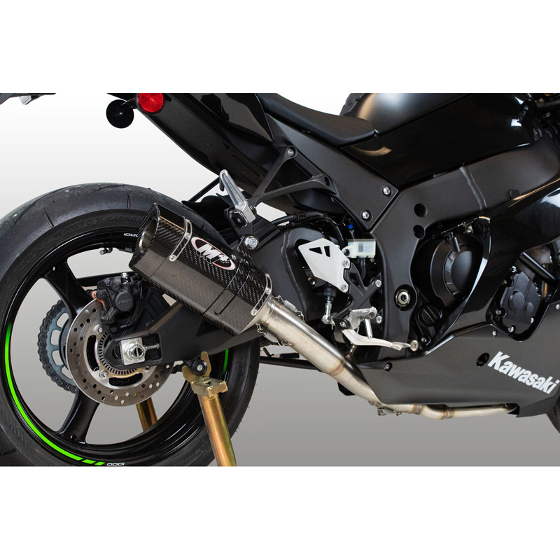 M4 KA9954T Full Titanium Exhaust, Carbon Tech 1 Muffler for Kawasaki ZX