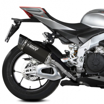 view Mivv A.015.LR1TB SR-1 Slip-on Exhaust, Black Titanium for Aprilia RSV4 (2021-)