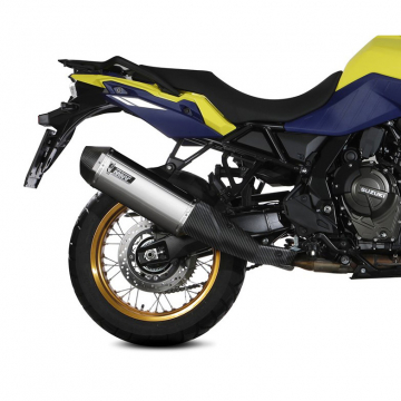 view Mivv S.061.LRX Speed Edge Slip-on Exhaust, Stainless Steel for Suzuki V-Strom 800DE '23-