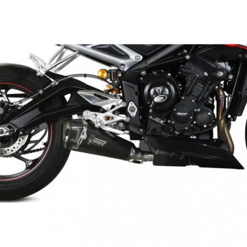 view Mivv T.019.LDRB Delta Race Slip-on Exhaust, Black for Street Triple 765 R/RS '17-'22