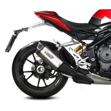 view Mivv T.025.LR1T SR-1 Slip-on Exhaust, Titanium for Triumph Speed Triple 1200 RR/RS '21-