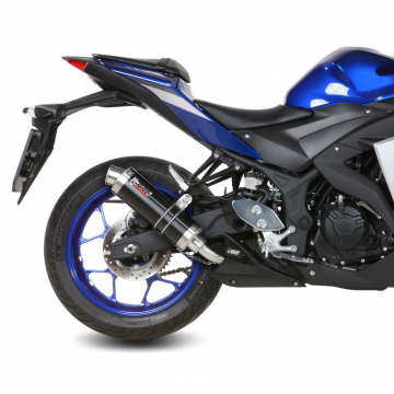 view Mivv Y.048.LXB GP Slip-on Exhaust, Black Steel for Yamaha YZF-R3 (2015-)