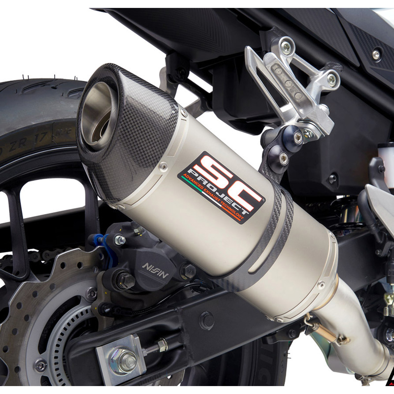 SCProject H3425T Oval Slipon Exhaust, Titanium for Honda CB500 F/R/X 