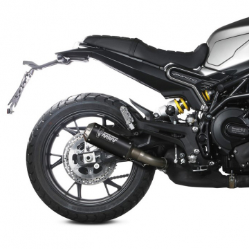 view Mivv E.008.SM3B MK3 Slip-on Exhaust, Black Stainless for Benelli Leoncino 800 '22-