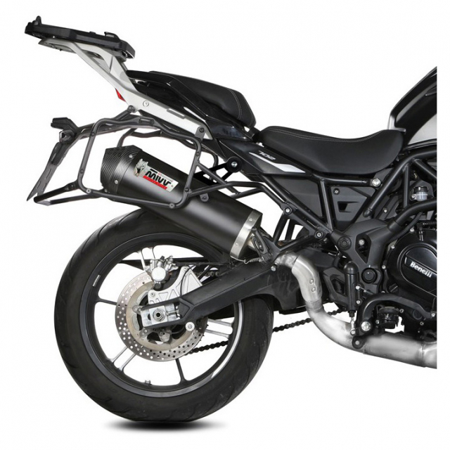 Mivv E.012.LVC Oval Slip-on Exhaust, Black Stainless for Benelli
