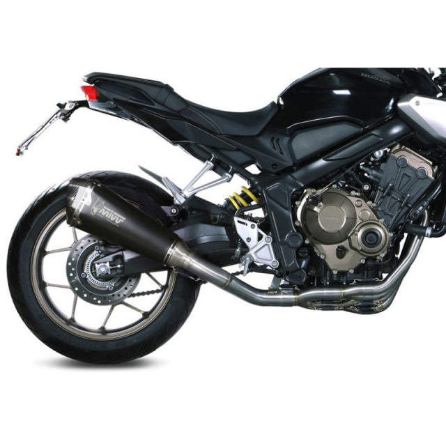 Mivv H.072.LDRB Delta Race Full Exhaust, Black Stainless for Honda 