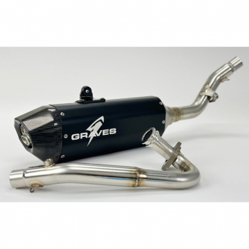 view Graves EXH-21C3L-FSAK Full Exhaust Stainless, Black for Honda CRF300L/Rally '21-