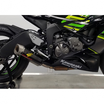 view Graves EXK-19ZX6-CBTC Cat-Back Slip-on Exhaust, Carbon for Kawasaki ZX-6R '19-