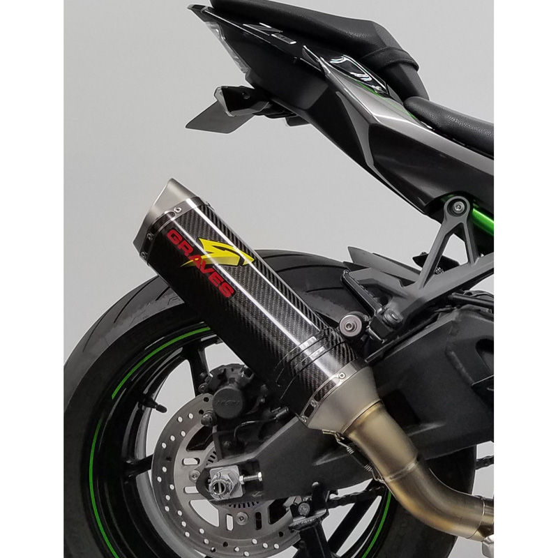 Graves EXK-20ZH2-CETC Cat Eliminator Exhaust, Carbon for Kawasaki