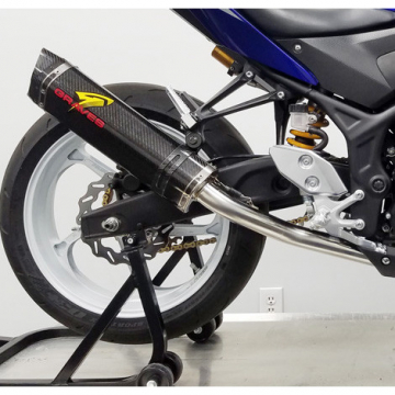 view Graves EXY-15R3-CESC Cat-Eliminator Slip-On Exhaust Titanium for Yamaha YZF-R3 '15-