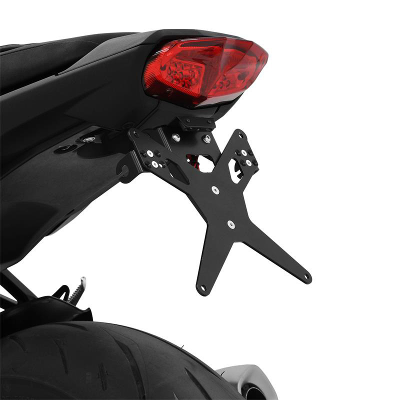 ZIEGER / IBEX Steel License Plate Holder For Aprilia Dorsoduro 750 / 900 / 1200 – Black Powder Coated