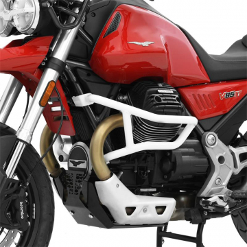 view Zieger 10009042 Special Edition Crashbar, White for Moto Guzzi V85 TT (2019-)