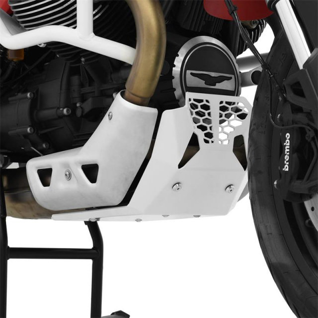 Zieger 10009222 Skid Plate, White for Moto Guzzi V85 TT (2019