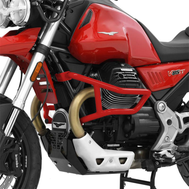 Zieger 10009747 Special Edition Crashbars, Red for Moto Guzzi V85