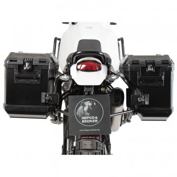 view Hepco & Becker 651.7659 00 01-01-40 Side Carrier Cutout w/ Cases for Ducati DesertX Rally '24-