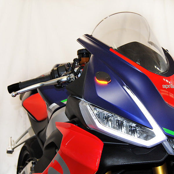 New Rage Cycles 660-MBO Mirror Block Off Turn Signals for Aprilia