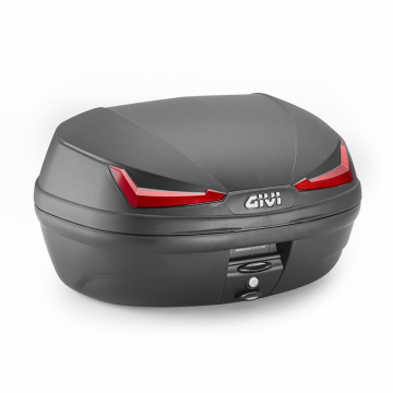 Givi E455NA Simply IV Monolock Top Case 45 Liter, Black with Red Reflector