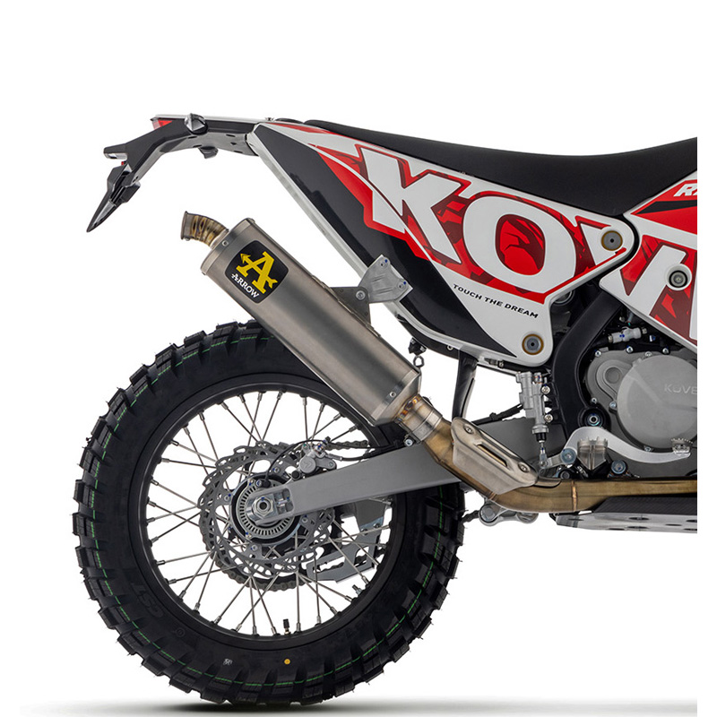 Arrow's 72652PO Indy Race Slip-on Exhaust, Titanium for Kove Rally