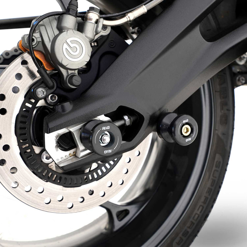 R&G CR0026BK Cotton Reel Swingarm Spools for Triumph Street Triple