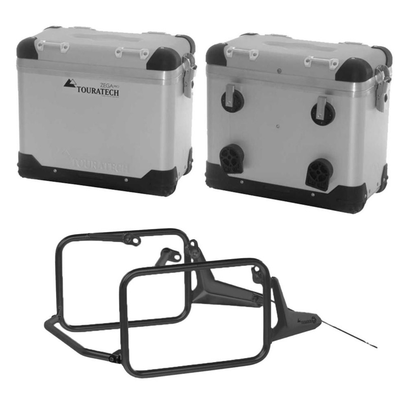 Touratech 035-5761 Zega Pro System, 38L/38L Black/Silver for BMW