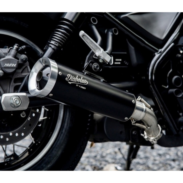 K-Speed RB0183 Diabolus Slip-on Exhaust for Honda Rebel 250, 300