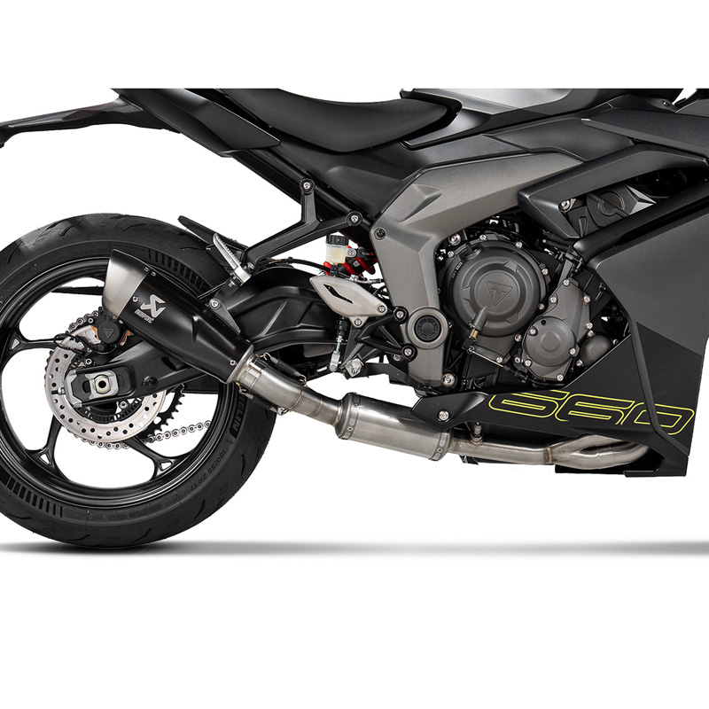 Akrapovic S-T6R2-CQTBL Racing Line Black Exhaust for Triumph 660